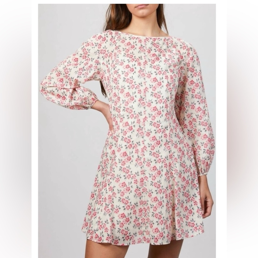 NWT Rebecca Taylor Ikat Fleur Cotton Blouson Sleeve Dress XL Lightweight Boho